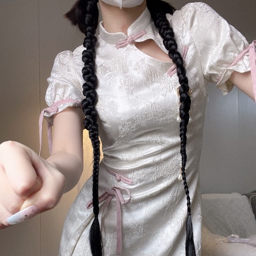 White Cheongsam Dress | M