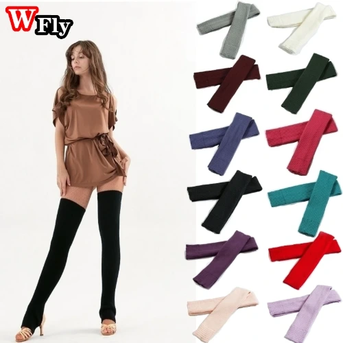 3.91€ 50% de réduction|Jambières De Yoga Pour Adultes, 75cm, Pour Ballet, Pour Adolescent, Coussin De Genou, Chaussettes De Sport Tricotées - Jambières - AliExpress