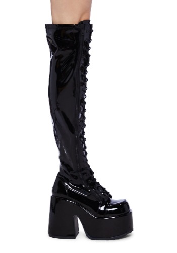 Patent Rave Royalty Thigh High Boots