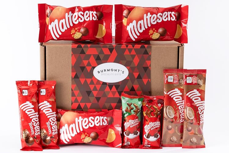 Maltesers Ultimate Chocolate Selection Gift Box - Includes Mint & Original Reindeers, Hot Chocolate, Teaser Bars & More - Hamper Exclusive to Burmont's
