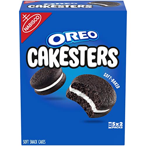 OREO Cakesters Soft Snack Cakes, 5 - 2.02 oz Snack Packs - Chocolate - 2.02 Ounce (Pack of 5)