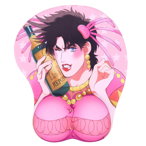 BOO ACE Joseph Joestar Pink Anime 3D Mouse Pad with Soft Wrist Rest Gaming 3D Mousepads 2Way Skin (MP-Joestar P)