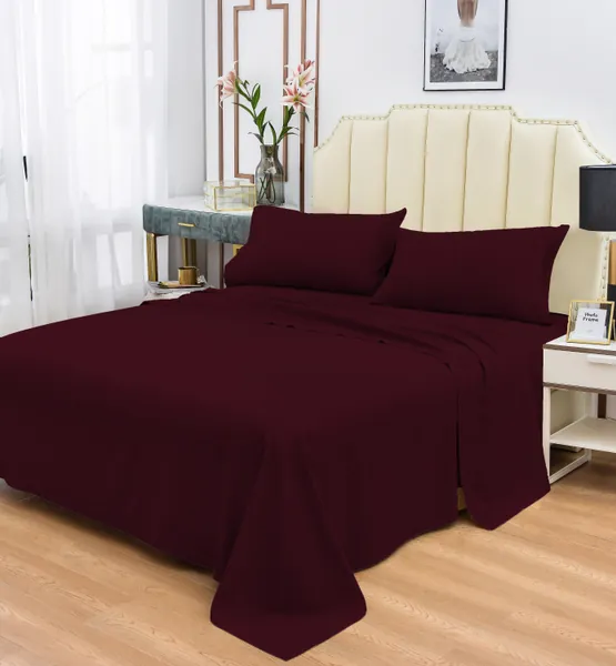 Bamboo Sheets Set Queen Size - Deep Pockets-Hypoallergenic-Extremely Soft- 1800 TC- Fade,Wrinkle,Stain Resistant- Bamboo Sheets -4 Pieces