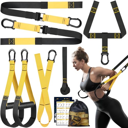 Home Resistance Training Kit, Resistance Trainer Exercise Straps with Handles, Door Anchor and Carrying Bag for Home Gym, Bodyweight Resistance Workout Straps for Full-Body Workout