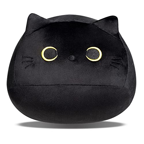 Black Cat Plush Black Cat Pillow, Halloween Pillow Cat Plush Anime Plush Halloween Home Decoration (Black) - Black