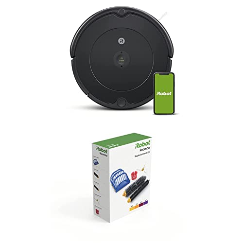 iRobot Roomba 692 Robot Vacuum-Wi-Fi Connectivity, Works with Alexa, Good for Pet Hair, Carpets, Hard Floors with Authentic Replacement Parts - Roomba 600 Series Replenishment Kit, White - Roomba 692 w/ Replen Kit