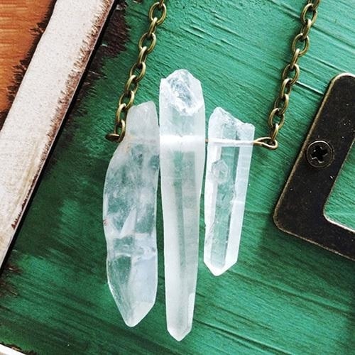 Triple Raw Quartz Necklace | Quartz