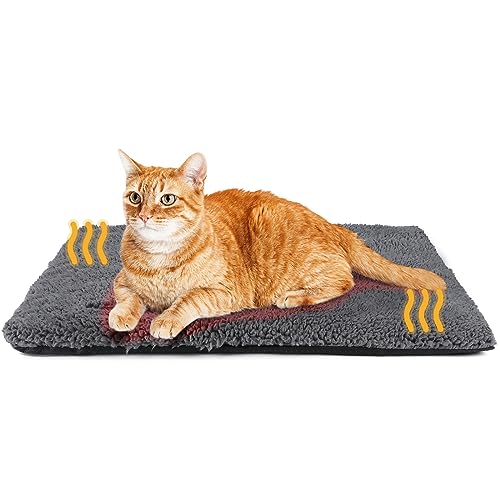 Self Warming Cat Bed Self Heating Cat Dog Mat 29.1 x 18.9 inch Extra Warm Thermal Pet Pad for Indoor Outdoor Pets with Removable Cover Non-Slip Bottom Washable - 29.1"L x 18.9"W x 1.0"Th - Dark Grey