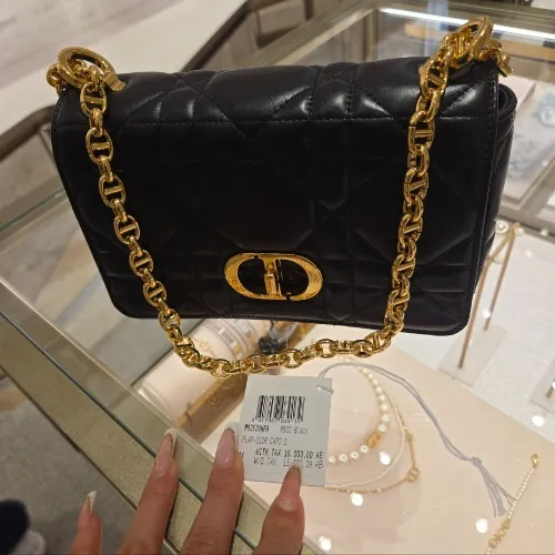 Dior Caro.S black leather clutch 