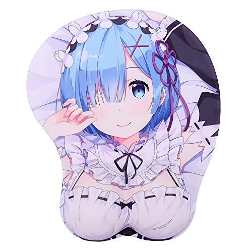 Boo Ace Rem 3D Anime Mouse Pads with Wrist Rest Gaming Mousepads 2Way Skin (MK0017)