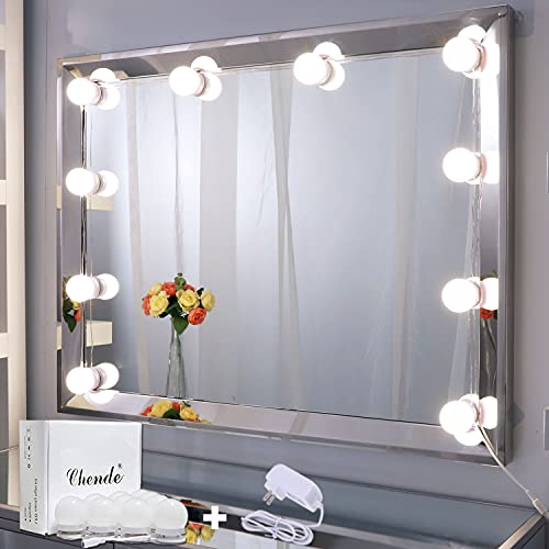 Chende LED Vanity Light for Mirror, Hollywood Style Makeup Lights with Dimmer and 12V Adapter, Stick on Vanity Mirror, (Mirror Not Included) - Traditional, Modern, Hollywood