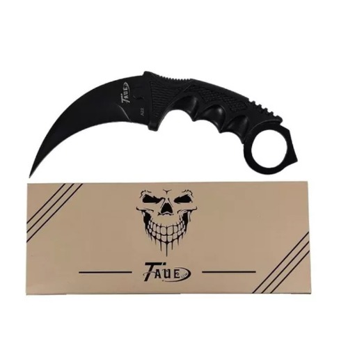 Faca Canivete Curvado Oxidado Com Bainha Modelo Karambit A22 Preto E Colorido