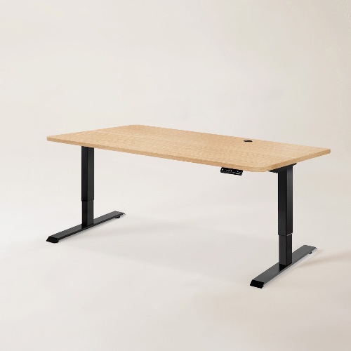 Home Office Standing Desk - S (47" × 29") / Black / Oak Wood