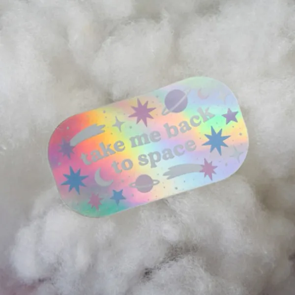 Take Me Back to Space Sticker  Holographic Sticker  Galaxy  | Etsy