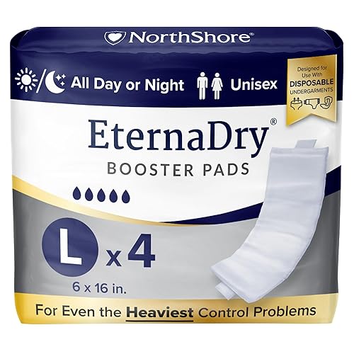 NorthShore EternaDry Booster Pads for Men and Women, Large, Trial Pack/4