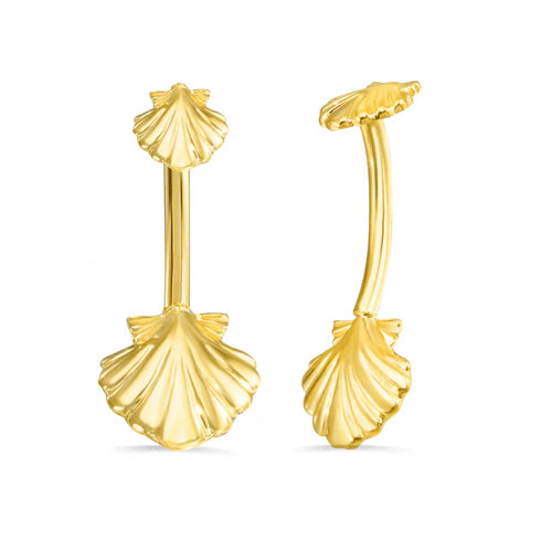 Shell Curved Barbell from Norvoch | 14K