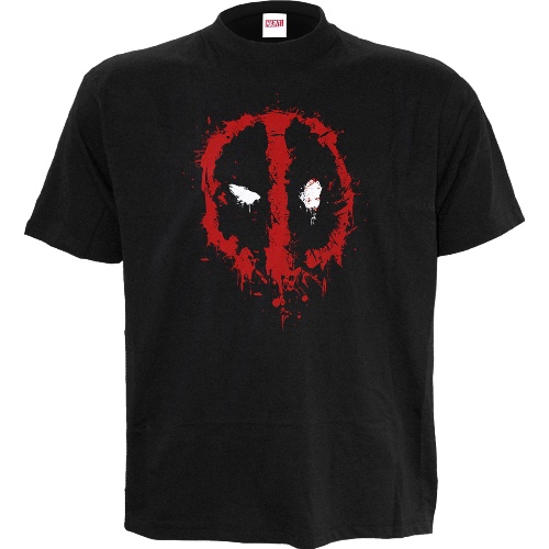 MARVEL DEADPOOL - SPLAT - Front Print T-Shirt Black - M