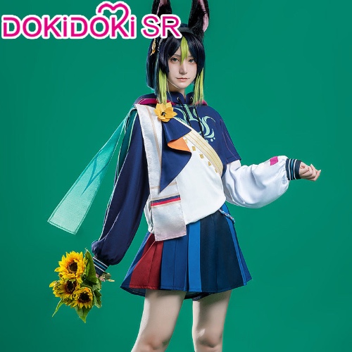 【In Stock】DokiDoki-SR Game Genshin Impact Tighnari Cosplay Costume Doujin Forest Tree Weed Casual Wear | XL