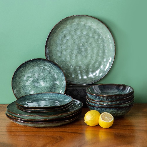 Vancasso Green Ceramic Tableware Set - 12pc
