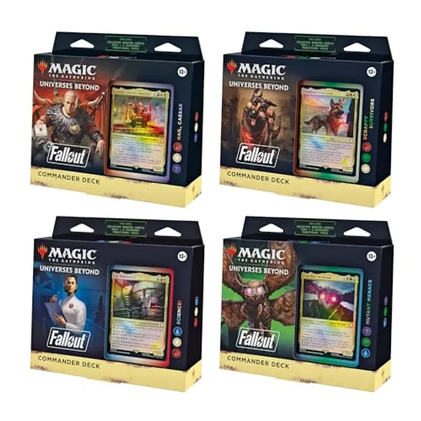 Magic: The Gathering Fallout Commander Deck Bundle β Includes All 4 Decks (1 Hail Caesar, 1 Scrappy Survivors, 1 Science!, and 1 Mutant Menace)