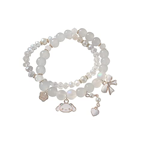 ANZWTLOYY Kawaii Bracelets Stuff Y2k Friendship Bracelets Set Cute BFF Beaded Relationship Elastic Bracelets for Women - B