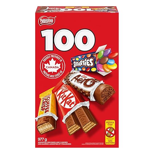 FAVOURITES KITKAT, AERO, SMARTIES & COFFEE CRISP Mini Bars & Candies, Peanut-free Halloween Candy, Individually Wrapped, Made in a Peanut-free Facility, Prepared in Canada