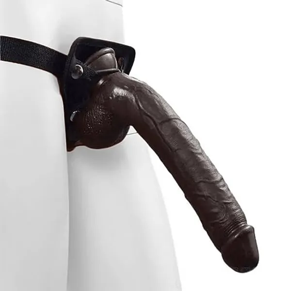Sexy Emporium 11 Inch Big Realistic Strap-On Dildo Brown with Black Harness