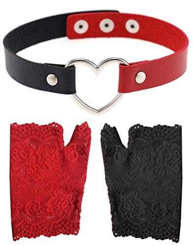 Access All Areas Harleyquin Collar + Lace Fingerless Gloves