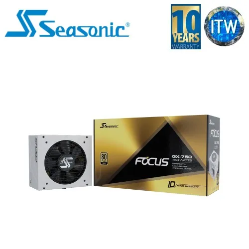 Seasonic FOCUS GX-750 WHITE 750W 80+ Gold Full Modular Power Supply Unit