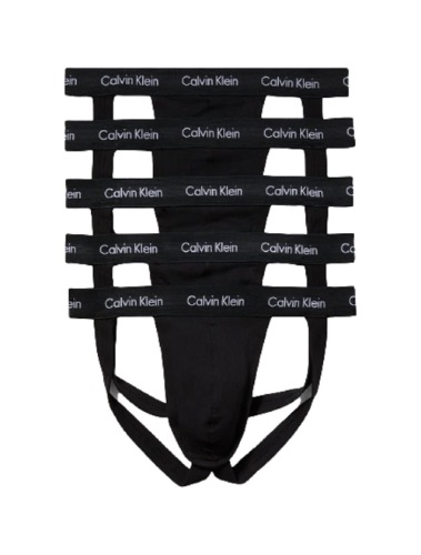 Calvin Klein Men's Cotton Stretch 5-Pack Jock Strap - Large - 5 Black