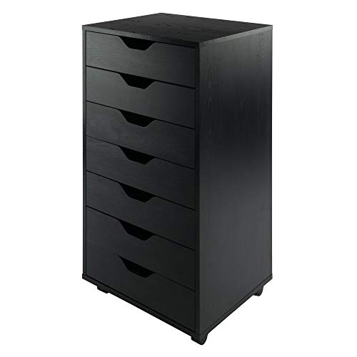 Winsome Wood Halifax Cabinet for Closet/Office - Black - 7 drawer