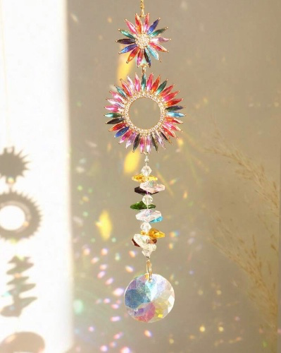 Multicolor Glass Crystal Sun Catcher Window Decoration, Suitable For Home/Garden//Halloween/Mother's Day Gifts,Home Decor ,Room Decor,Wall Decor Birthday Graduation I discovered amazing products on SHEIN.com, come check them out! 