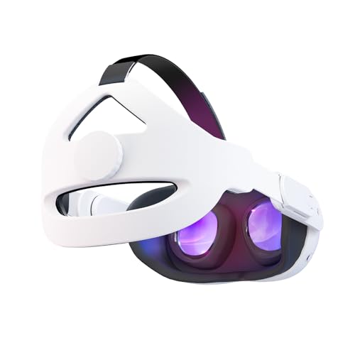 CNBEYOUNG Adjustable Head Strap Compatible with Quest 2 Quest 3, Replacement for Quest 2/3 Elite Strap Accessories for Enhanced Support and Comfort in VR, Suitable for Children and Adults - WhiteHeadStrap Only
