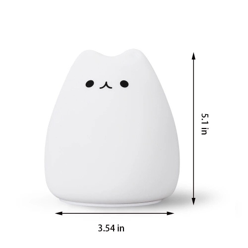 Cute Cat Kawaii Cozy LED Colour Changing Night Lamp Touch Sensor - Straight Face Cat