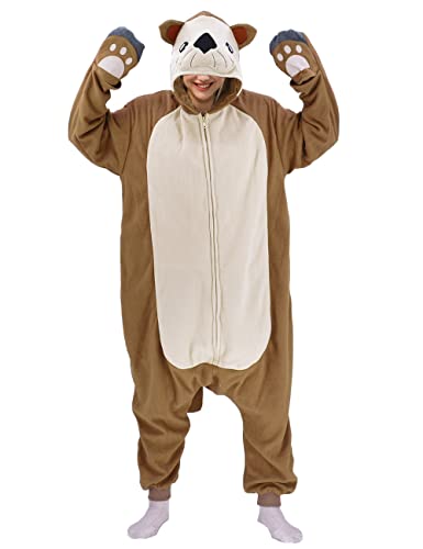 vavalad Adult Sea Otter Onesie Pajamas Plush Halloween Christmas Animal Homewear Sleepwear Jumpsuit Costume Women Men - X-Large