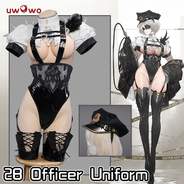 Uwowo Nier: Automata 2B Officer Uniform Sexy Fanart Cosplay Costume - 【Pre-sale】Set A (Costume+Hat） S
