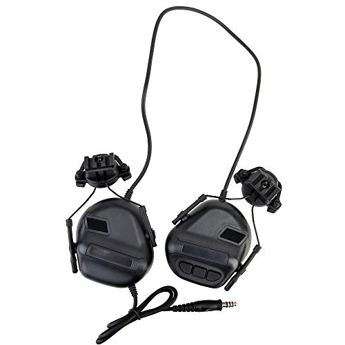ATAIRSOFT Tactical Headset war Unlimited Power intercom with Microphone Waterproof Headphones, no Noise Reduction Function - BK