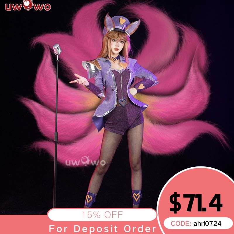 【In Stock】Uwowo League of Legends/LOL: Pop Star Ahri Fox 2023 ASU Cosplay Costume - 【In Stock】S