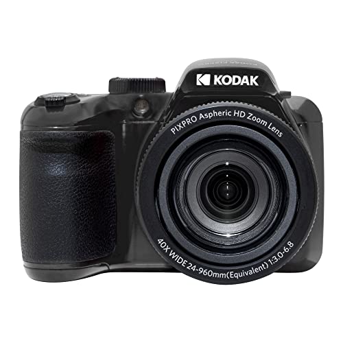 KODAK PIXPRO AZ405-BK 20MP Digital Camera 40X Optical Zoom 24mm Wide Angle Lens Optical Image Stabilization 1080P Full HD Video 3" LCD Vlogging Camera (Black) - Black
