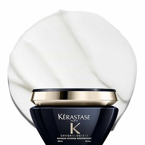 Kerastase Chronologiste Hair Mask | Moisturizes Hair & Scalp For Soft, Shiny Hair | Anti Frizz Deep Conditioning Mask | With Hyaluronic Acid | For Dry, Damaged Hair | Intense Régénérant | 6.8 Fl Oz