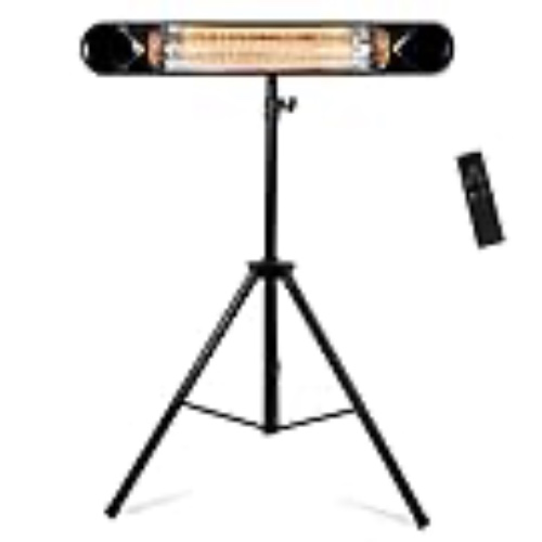 Briza Infrared Patio Heater - Electric Patio Heater - Outdoor Heater - Indoor/Outdoor Heater - Wall Heater - Garage Heater - Portable Heater - 1500W - use with Stand - Mount to Ceiling/Wall - 