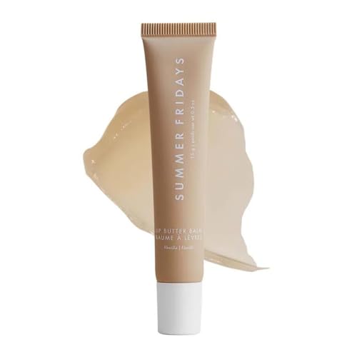 Summer Fridays Lip Butter Balm - Conditioning Lip Mask and Lip Balm for Instant Moisture, Shine and Hydration - Sheer-Tinted, Soothing Lip Care - Vanilla (.5 Oz) - Clear/Natural