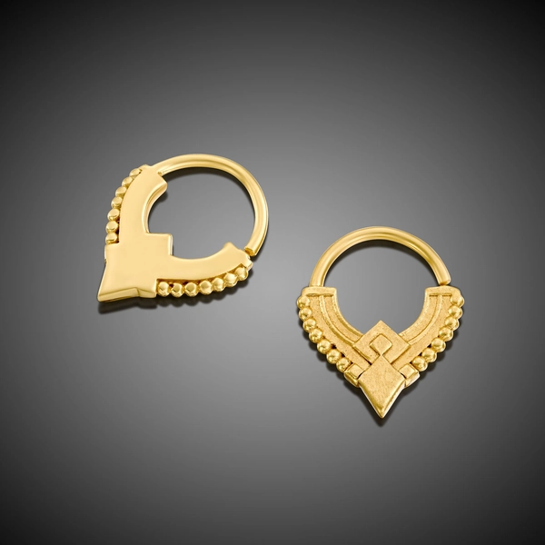 Septum Piercing, 14K Gold Septum, Solid Gold Septum Ring, Tribal Septum, Cartilage Earring, Daith Jewelry, Rook, Helix Hoop, Tragus, 16g,18g