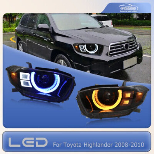 Pair Full LED Headlight Fit For 2008-2010 Toyota Highlander Front Lamps Assembly  | eBay