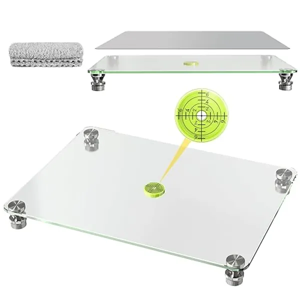 Nelyrho Glass Leveling Board for Resin, 16''x 12'' Adjustable Precision leveling table for resinate, Leveling Epoxy Resin accessories, Multipurpose Resin Leveling Table, Resin Supplies (Gray) - Gray