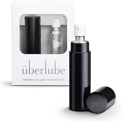 Uberlube Silicone Lube - Black for Travel Unscented Silicone Lubricant Personal Lubrication : Latex-Safe Sex Lube Liquid for Couples, Flavorless, Vaginal & Anal Lube - 15ml - Black