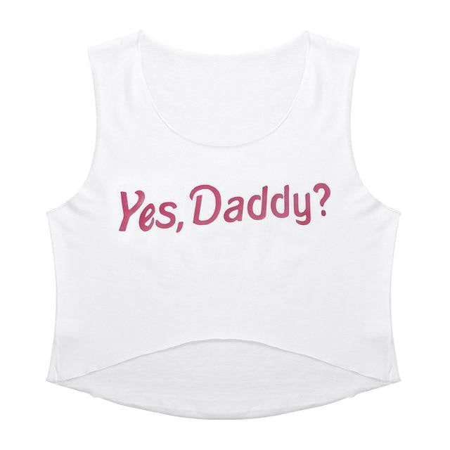 Yes Daddy Tank Top - White Sleeveless / S