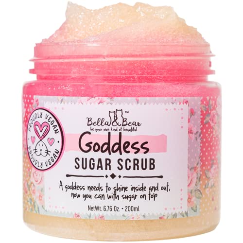 Bella and Bear Goddess Sugar Scrub, No Parabens, New Fragrance, Cruelty-Free, Vegan-Friendly Exfoliating, 6.7oz - 6.76 Ounce (Pack of 1)