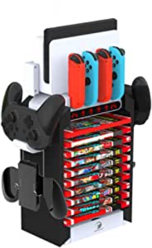 Switch Organizer Station with Switch Controller Charger, Multifunctional Storage Stand for Nintendo Switch Dock. for Switch Controller Holder、Joy con Charging Dock and Switch OLED Console