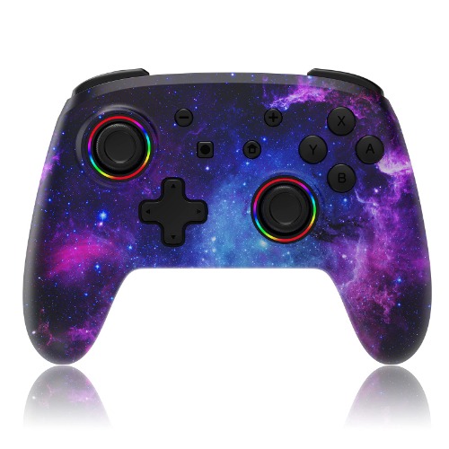 NexiGo Wireless Controller for Switch/Switch Lite/OLED, Bluetooth Controllers for Nintendo Switch with Vibration, Motion, Turbo and LED Light (Cosmic Nebula) - Cosmic Nebula
